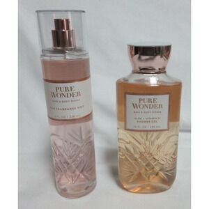 Bath and Body Works PURE WONDER Fine Fragrance Mist 8 oz & Shower Gel 10 oz NEW